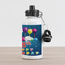18 Birthday Balloons Aluminum Water Bottle
