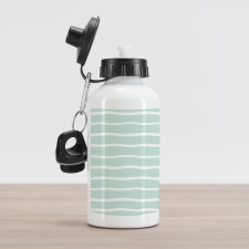 Wavy Lines White Striped Aluminum Water Bottle