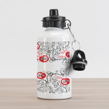 Sketchy Birds Swirls Aluminum Water Bottle