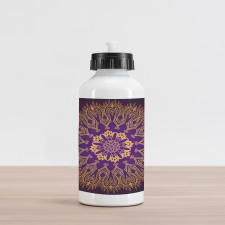 Round Folkloric Pattern Aluminum Water Bottle