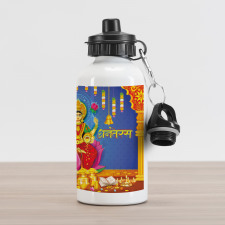 Ethnic Figures Lotus Ancient Aluminum Water Bottle