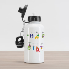 Funny Letters on Ropes Aluminum Water Bottle