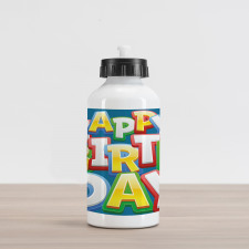 Birthday Lettering Aluminum Water Bottle