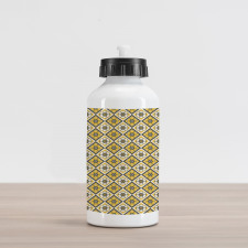 Yellow Tile Flowers Aluminum Water Bottle