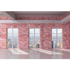 Red Brick Wall Loft City Aluminum Water Bottle