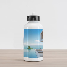 Minimalist Beach House Aluminum Water Bottle