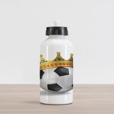 Football Soccer with Crown Aluminum Water Bottle