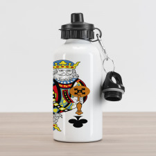 King of Clubs Gamble Card Aluminum Water Bottle