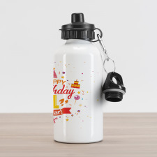 Party with Cones Bear Aluminum Water Bottle