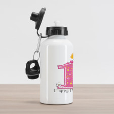 Bees Party Cake Candle Aluminum Water Bottle