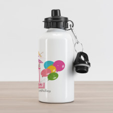 Best Wishes Pink Wand Aluminum Water Bottle