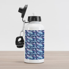 Feather and Wavy Design Aluminum Water Bottle