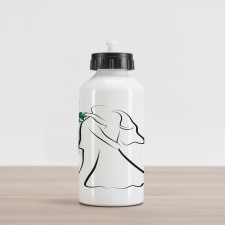 Silhouette Couple Aluminum Water Bottle