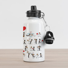 Couple on Clouds Aluminum Water Bottle