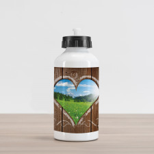 Farm House Chalk Heart Aluminum Water Bottle