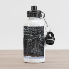 Snowy Forest Cottage Aluminum Water Bottle