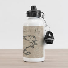 Valentine's Day Taupe Aluminum Water Bottle