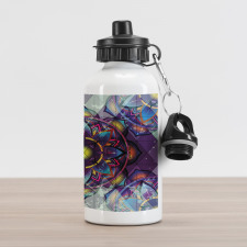 Grunge Futuristic Mandala Aluminum Water Bottle