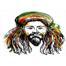 Rasta Man Sketch Portrait Aluminum Water Bottle