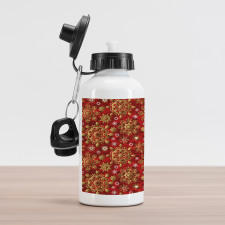 Xmas Flora Ornament Aluminum Water Bottle