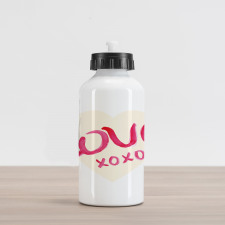 Heart Letters Love Aluminum Water Bottle