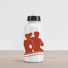 Muscled Man and Woman Aluminum Water Bottle