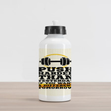 Push Harder Phrase Aluminum Water Bottle