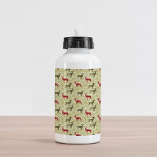 Damask Snowflake Deer Aluminum Water Bottle