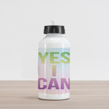 Yes I Can Words Aluminum Water Bottle