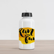 Run for Run Words Aluminum Water Bottle