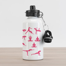 Pink Silhouettes Flexing Aluminum Water Bottle