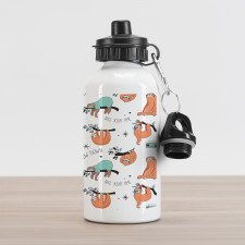 Sloths on Branches Aluminum Water Bottle