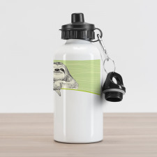 Idle Sloth Abstract Green Aluminum Water Bottle