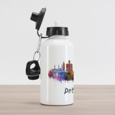 Watercolor Art Skyline Aluminum Water Bottle