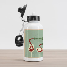 Grunge Retro Wine Pouring Aluminum Water Bottle