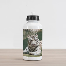 White Tiger Swimming Fun Aluminum Water Bottle