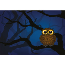 Owl on Tree Branch Aluminum Water Bottle