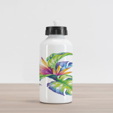 Abstract Colored Leaves Aluminum Water Bottle