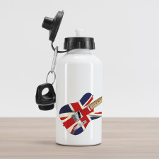 Electric Guitar Flag Aluminum Water Bottle