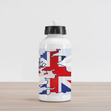 Country Map Flag Aluminum Water Bottle