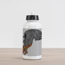 Abstract Art Skull Beard Aluminum Water Bottle