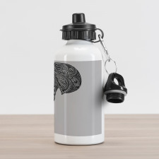 Abstract Art Skull Beard Aluminum Water Bottle