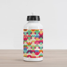 Colorful Triangles Aluminum Water Bottle