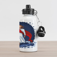 Cartoon Style Man Figure Aluminum Water Bottle