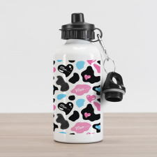 Cow Hide Heart Aluminum Water Bottle