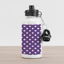 White Polka Dots Retro Aluminum Water Bottle