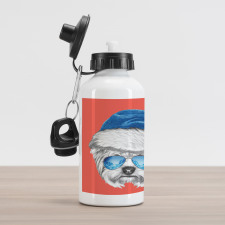 Blue Santa Hat Funny Aluminum Water Bottle