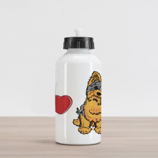 I Love Yorkshire Words Aluminum Water Bottle