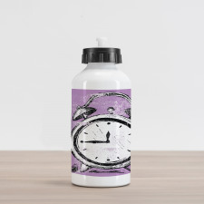 Retro Alarm Clock Grunge Aluminum Water Bottle