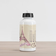 Floral Paris Eiffel Aluminum Water Bottle